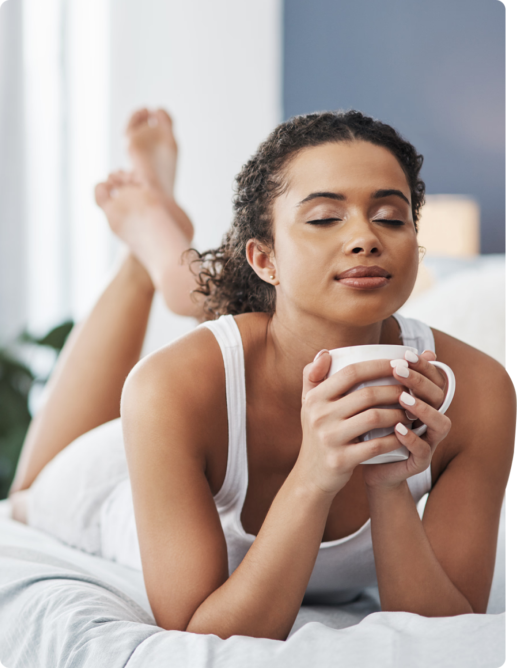 lady with hot tea